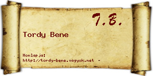 Tordy Bene névjegykártya